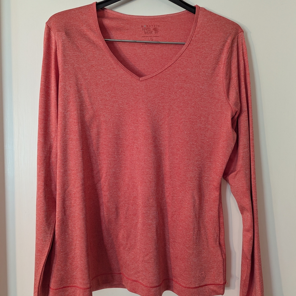 Mountain Hardwear Orange Fitted Long Sleeve Tee